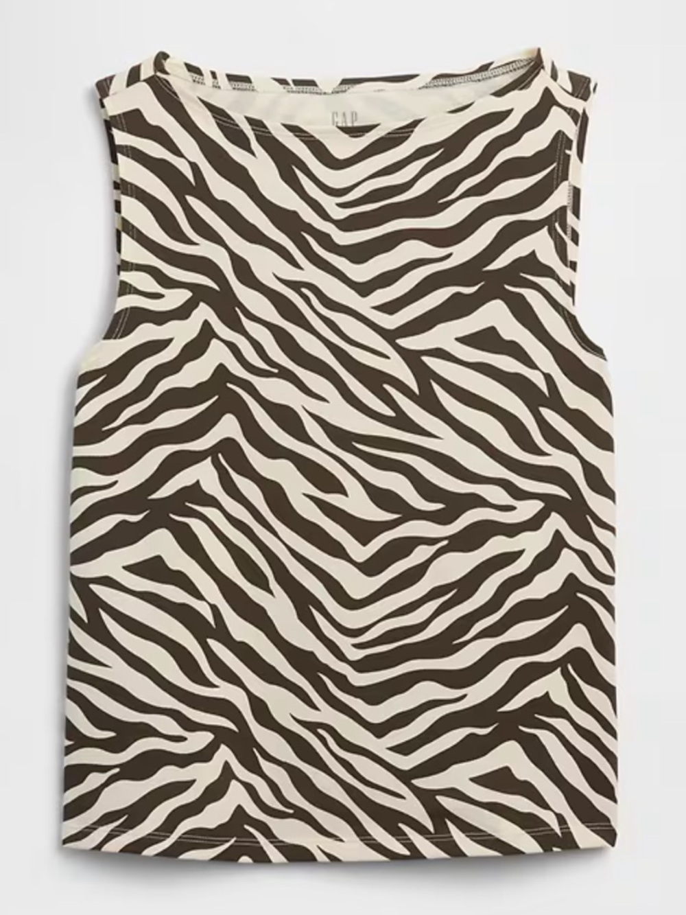 NWT Boatneck Zebra Print Shell Top in Large - Picture 3 of 3